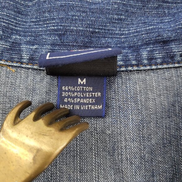 Cruel Girl Jacket Womens M Blue Denim Cropped Long Slv Button Down Front Pockets - Picture 4 of 10